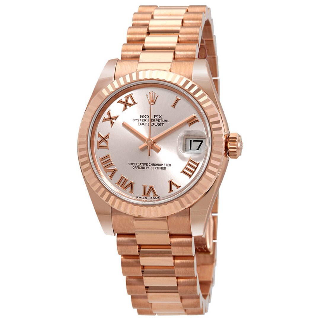 Rolex Lady-Datejust 28, Everose Stainless Steel, Ref# 279175-0021