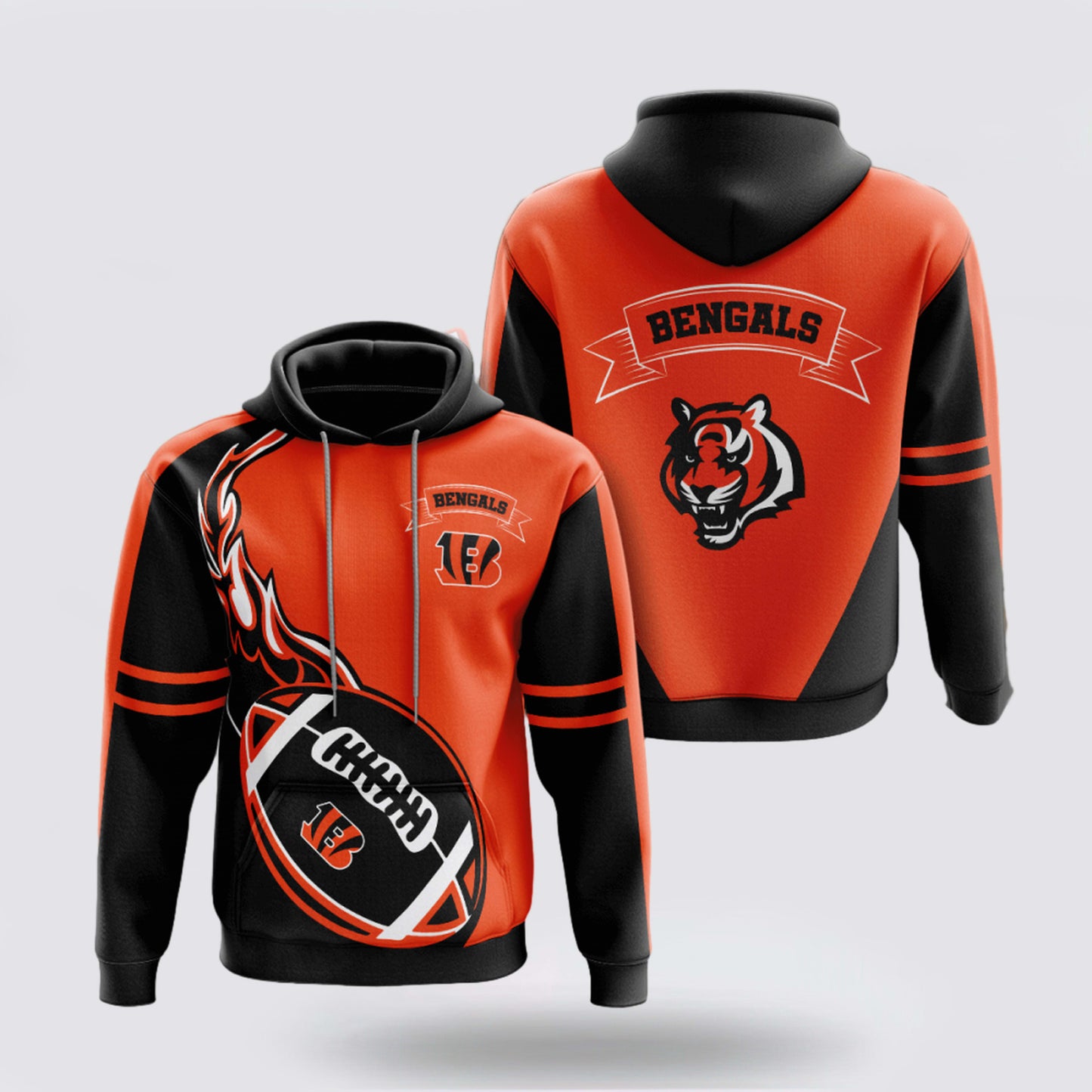 NFL Cincinnati Bengals Hoodie Football Ball Gift For Fan NH24