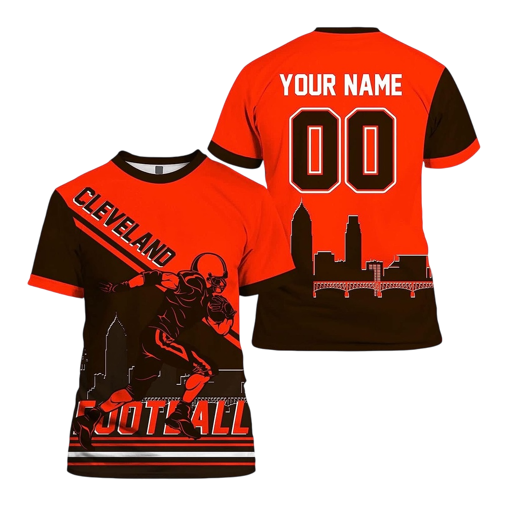 NFL Cleveland Browns Custom Name And Number T-Shirt – Football Player For Big Fan NH24