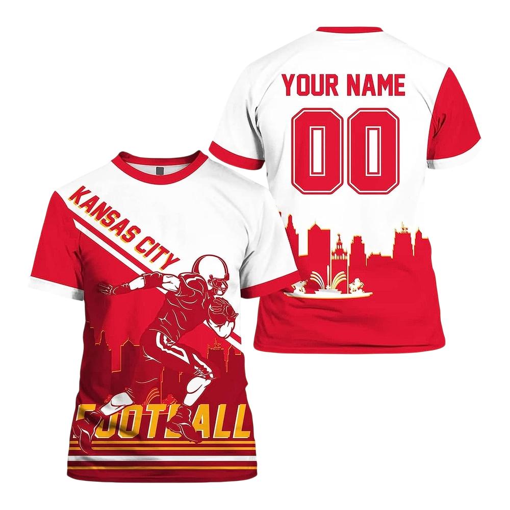 NFL Kansas City Chiefs Custom Name And Number T-Shirt – Football Player For Big Fan NH24
