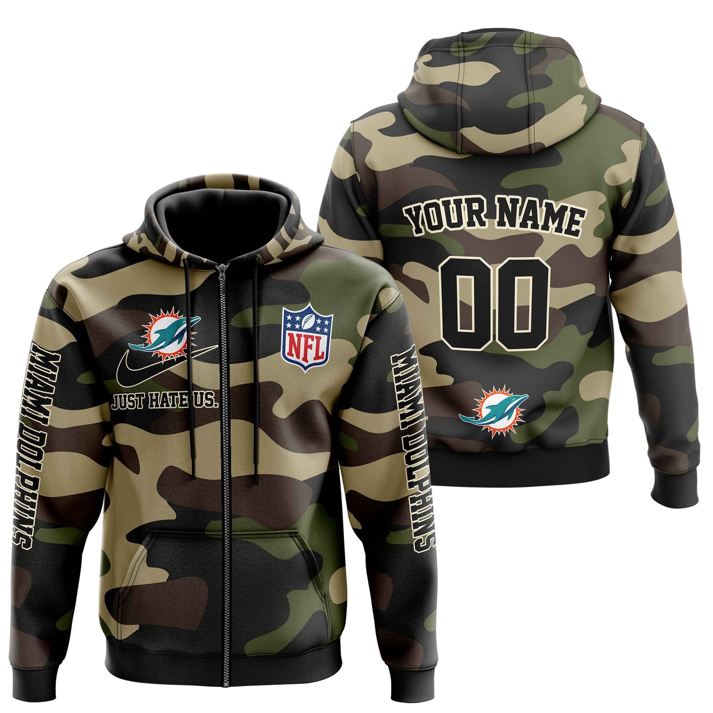 NFL Miami Dolphins Personalized Pullover Hoodie Camo Veterans Special Edition NH24