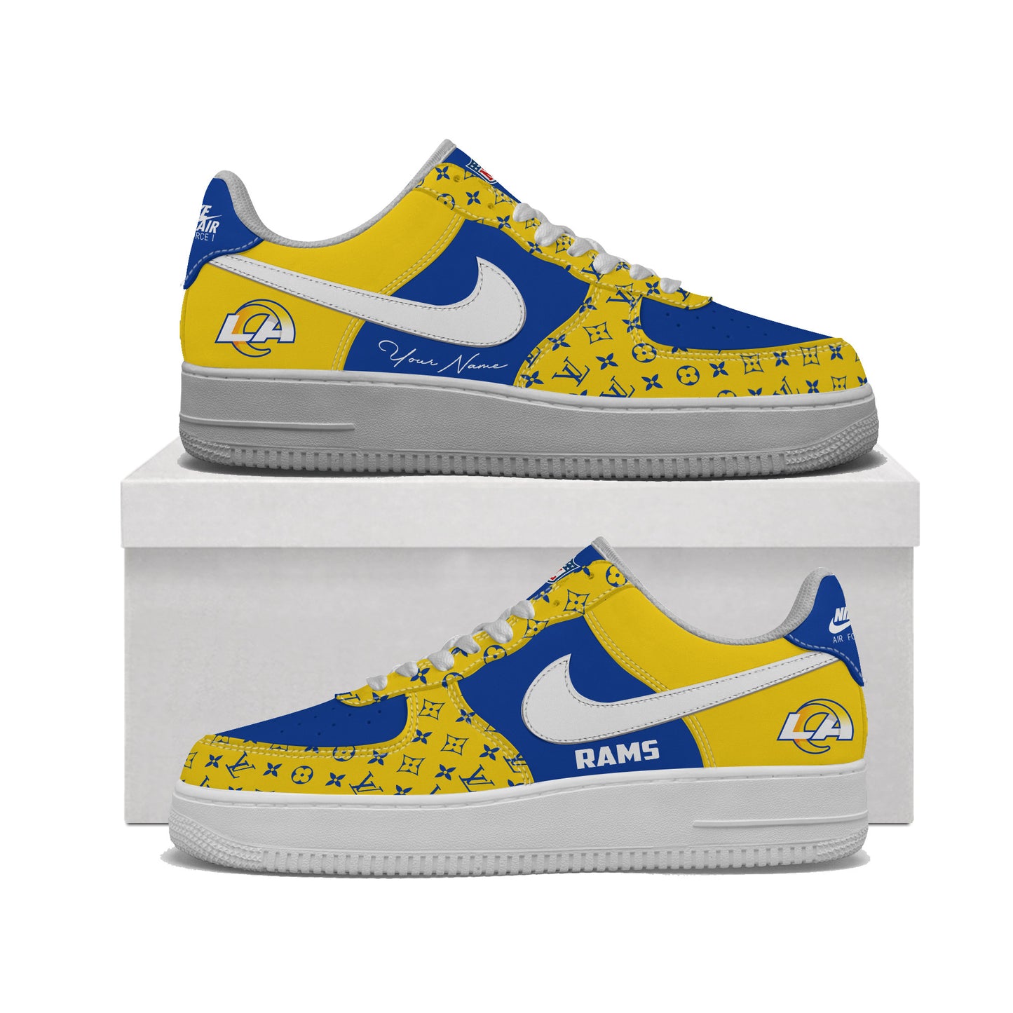 (Personalized) Los Angeles Rams LV x Nike Air Force 1