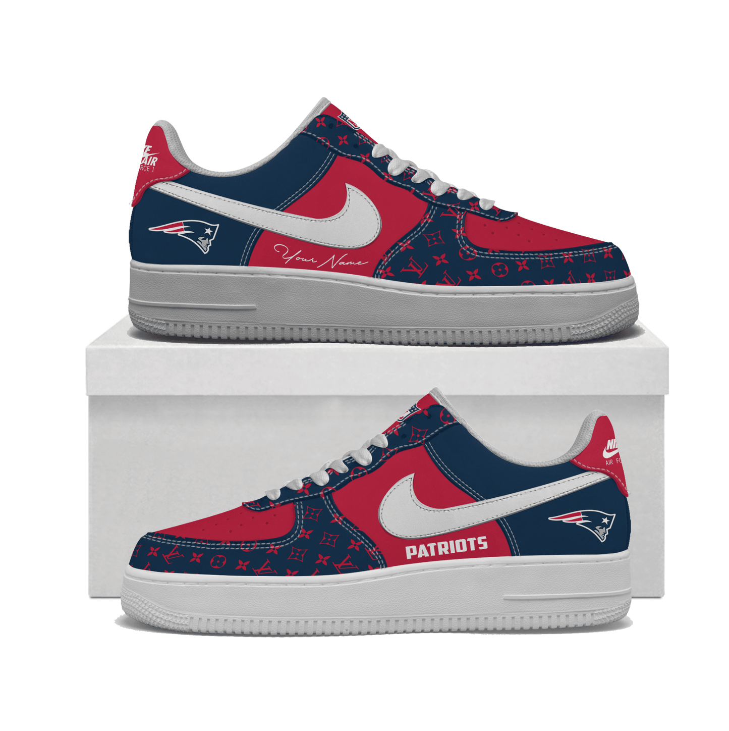 (Personalized) New England Patriots LV x Nike Air Force 1