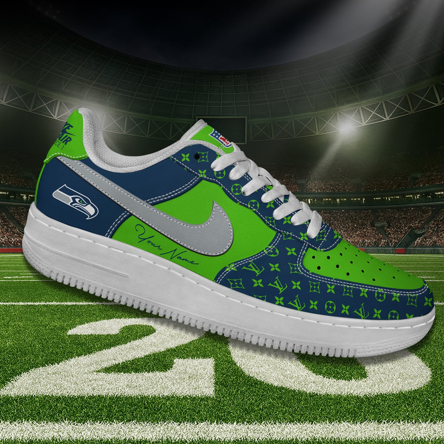 (Personalized) Seattle Seahawks LV x Nike Air Force 1
