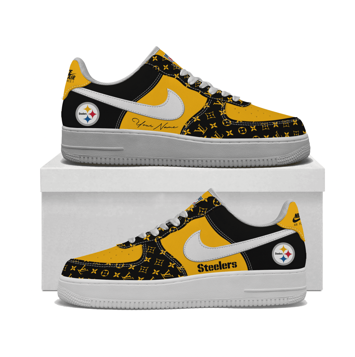(Personalized) Pittsburgh Steelers LV x Nike Air Force 1