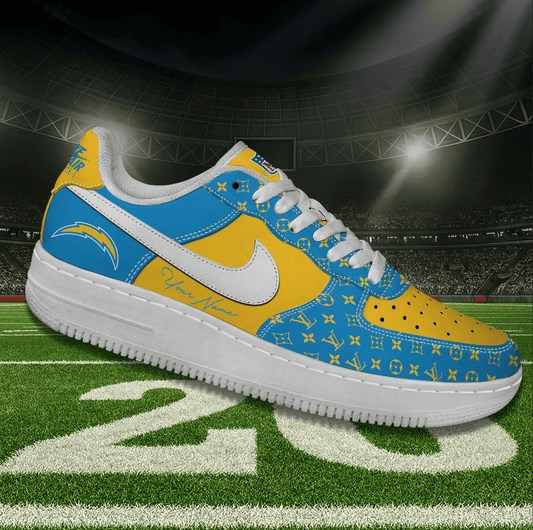 (Personalized) Los Angeles Chargers LV x Nike Air Force 1