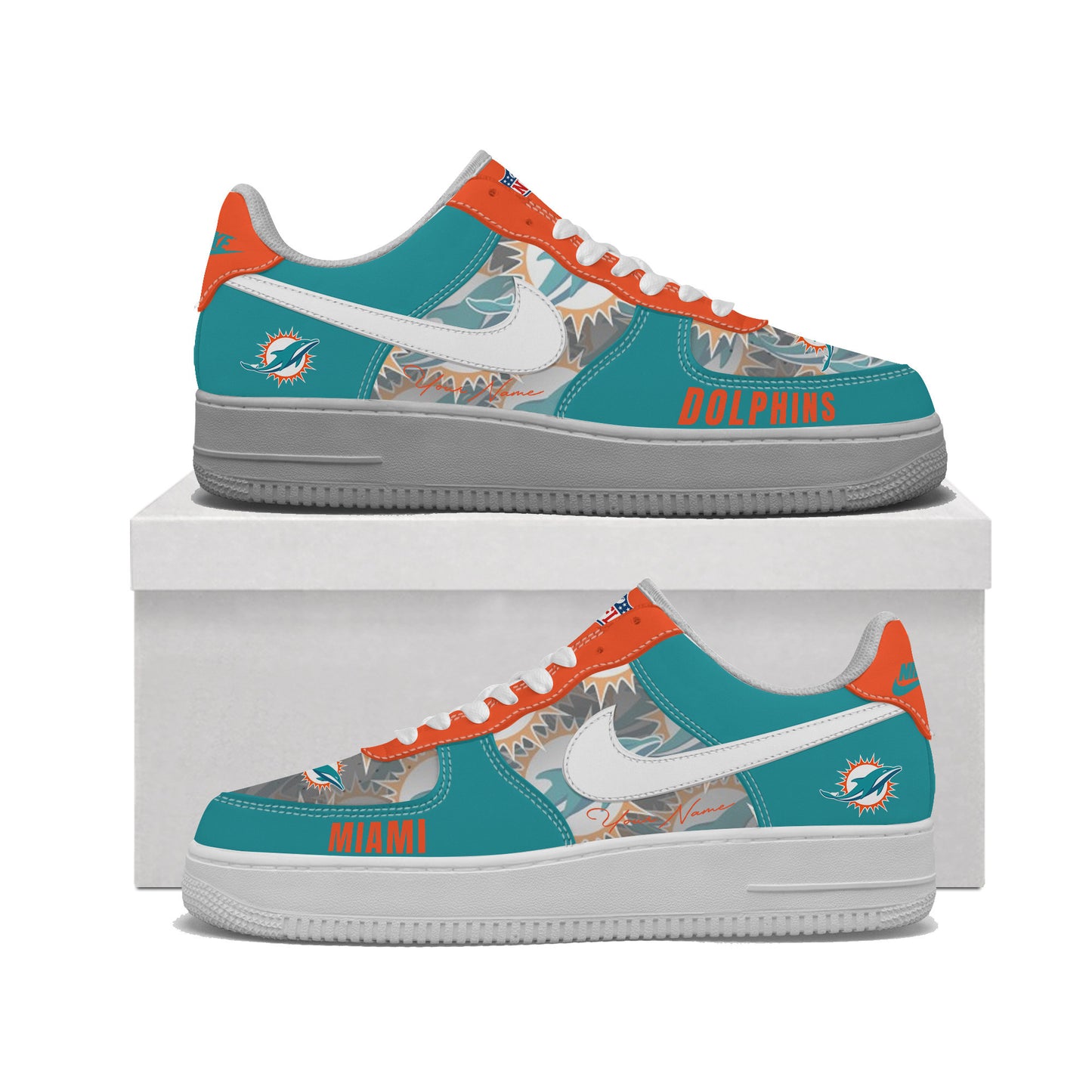 (Personalized) Miami Dolphins Nike Air Force 1