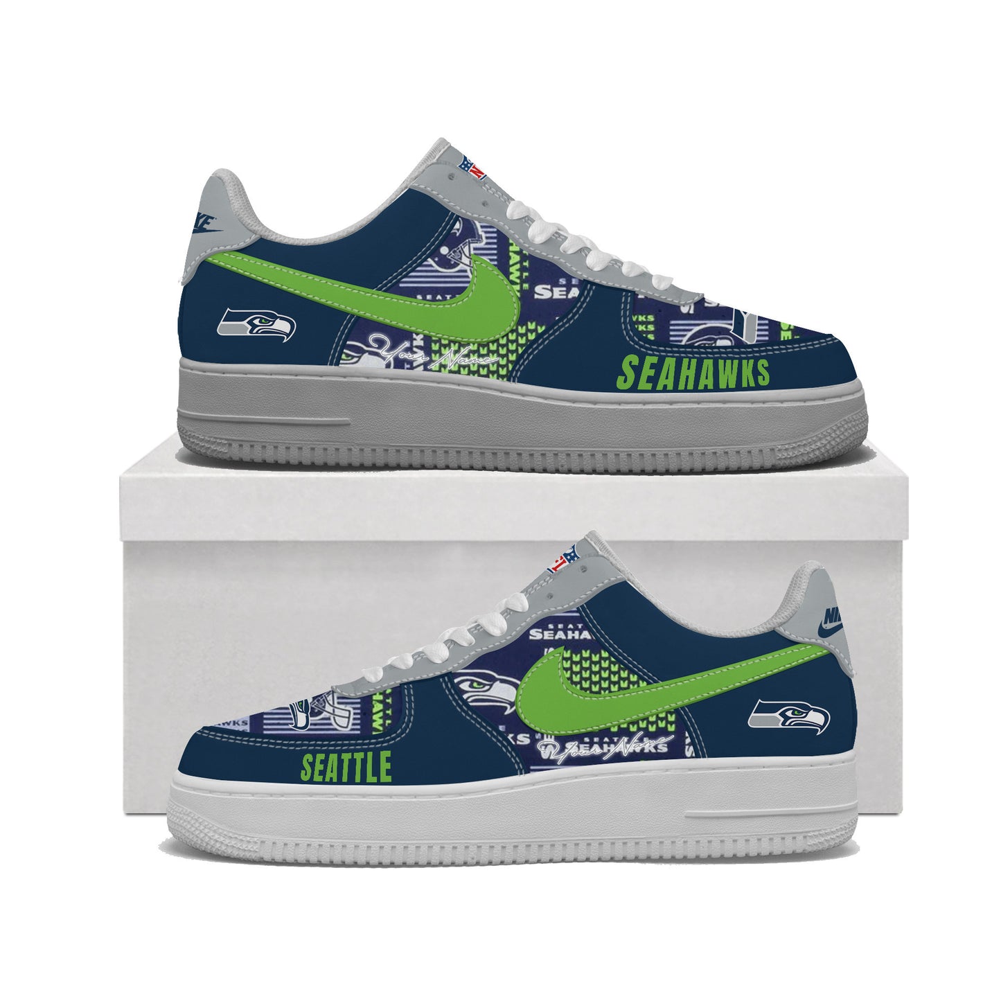 (Personalized) Seattle Seahawks Nike Air Force 1