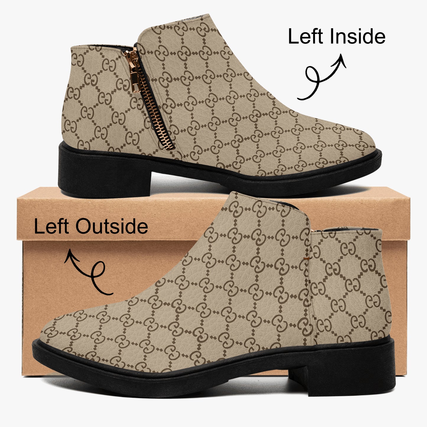 Gucci Fashion Zipper Boots