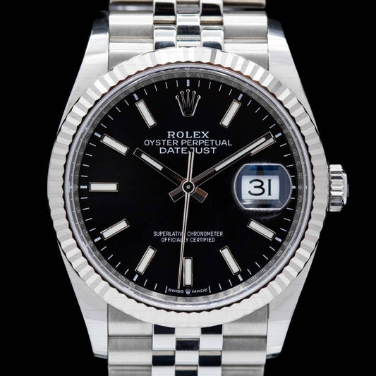 Rolex Datejust 36 Black Dial Jubilee Bracelet