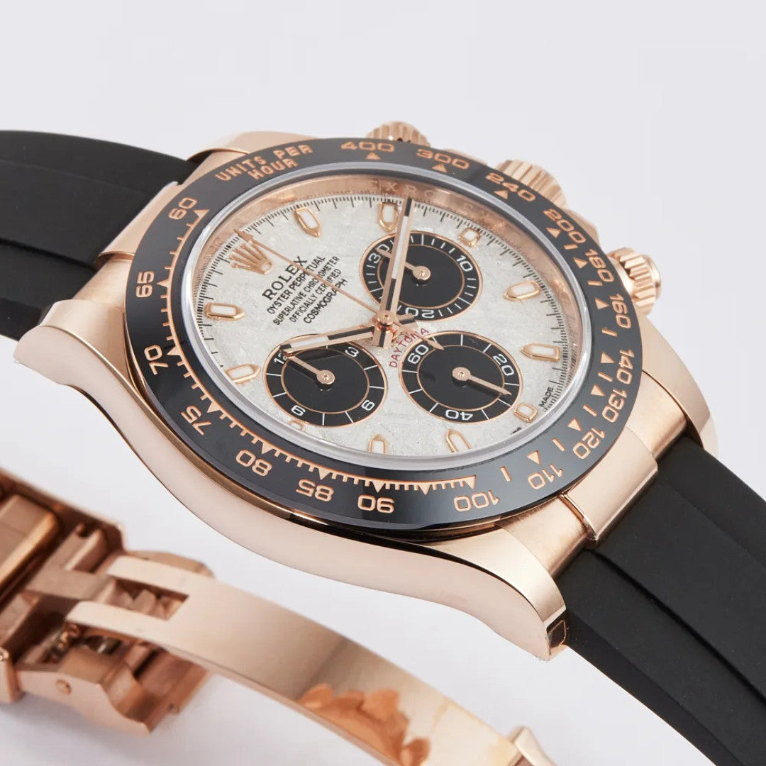 Rolex Daytona Everose Gold Meteorite Dial Oysterflex 40mm