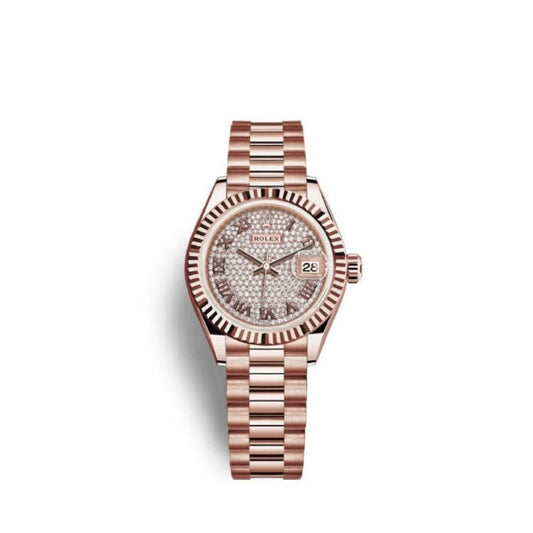 Rolex Lady-Datejust 28, Everose Stainless Steel, Ref# 279175-0023
