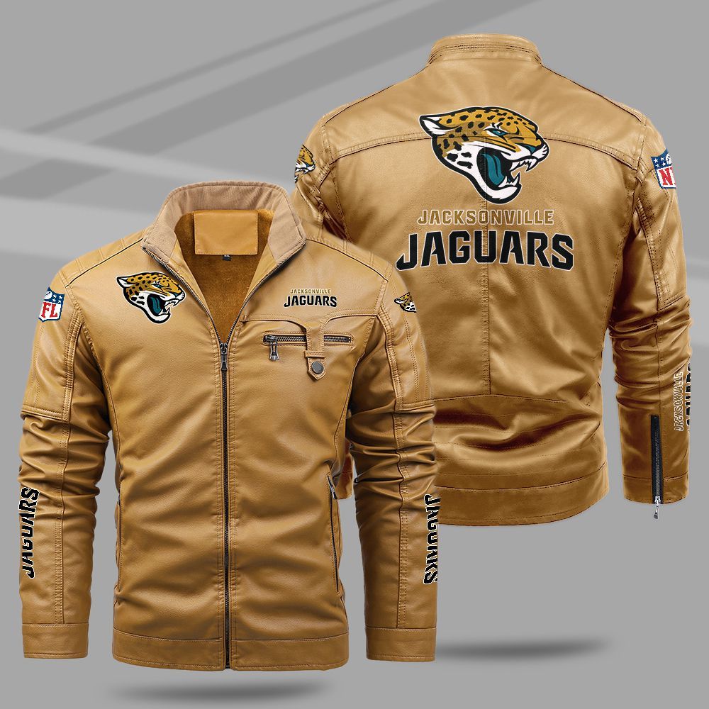 Jacksonville Jaguars NFL Teams Fleece Leather Jacket For All Season NH24