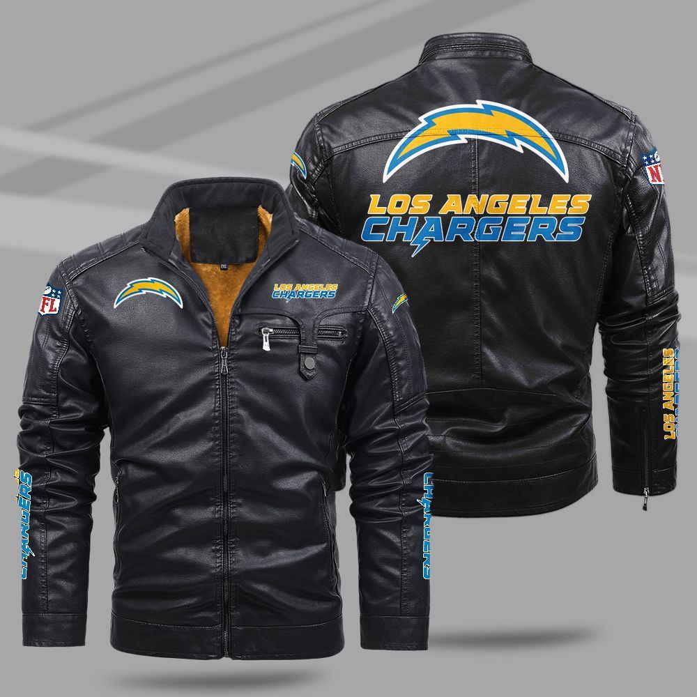 Los Angeles Chargers NFL Teams Fleece Leather Jacket For All Season NH24