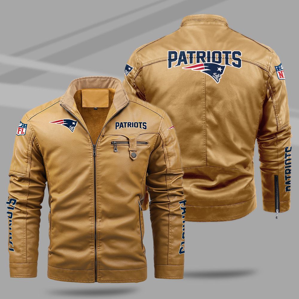 New England Patriots NFL Teams Fleece Leather Jacket For All Season NH24