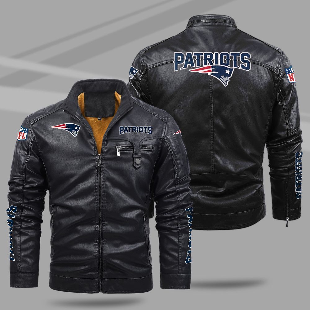 New England Patriots NFL Teams Fleece Leather Jacket For All Season NH24
