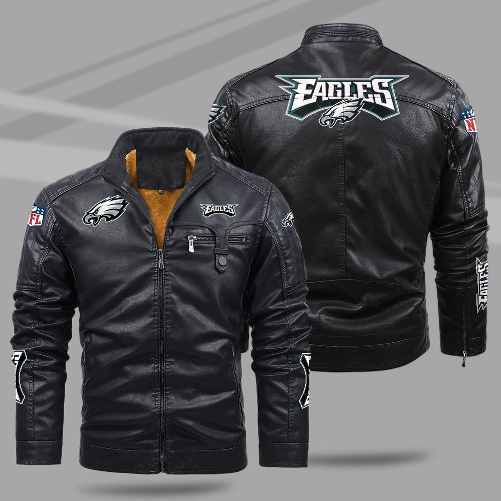 Philadelphia Eagles NFL Teams Fleece Leather Jacket For All Season NH24