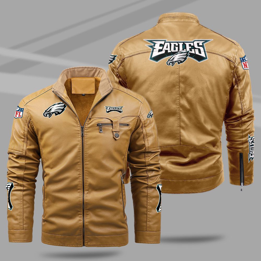Philadelphia Eagles NFL Teams Fleece Leather Jacket For All Season NH24