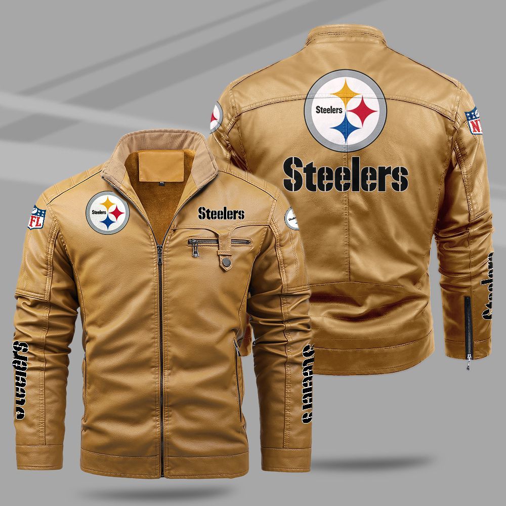Pittsburgh Steelers NFL Teams Fleece Leather Jacket For All Season NH24