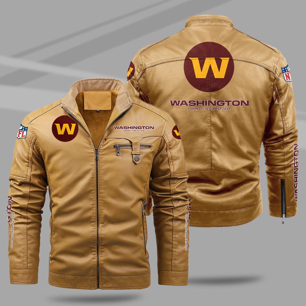 Washington Commanders NFL Teams Fleece Leather Jacket For All Season NH24
