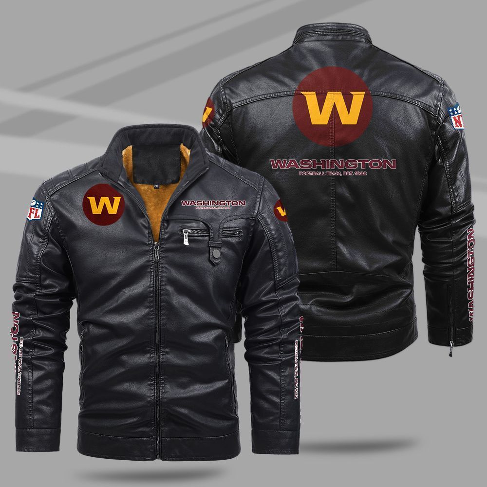 Washington Commanders NFL Teams Fleece Leather Jacket For All Season NH24